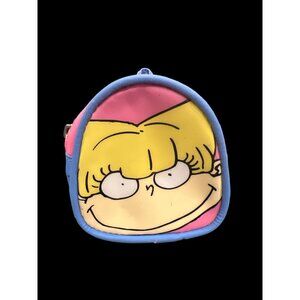 VTG Rugrats Angelica Mini Vinyl Book Bag Coin Purse 3”, 1997 Nickelodeon Cartoon